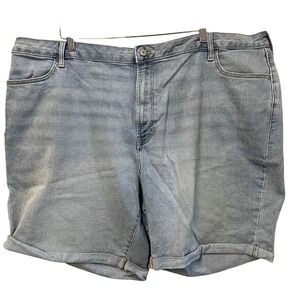 Old Navy High-Rise Wow Denim Shorts Womens 26 Light Wash Blue Cuffed Stretch
